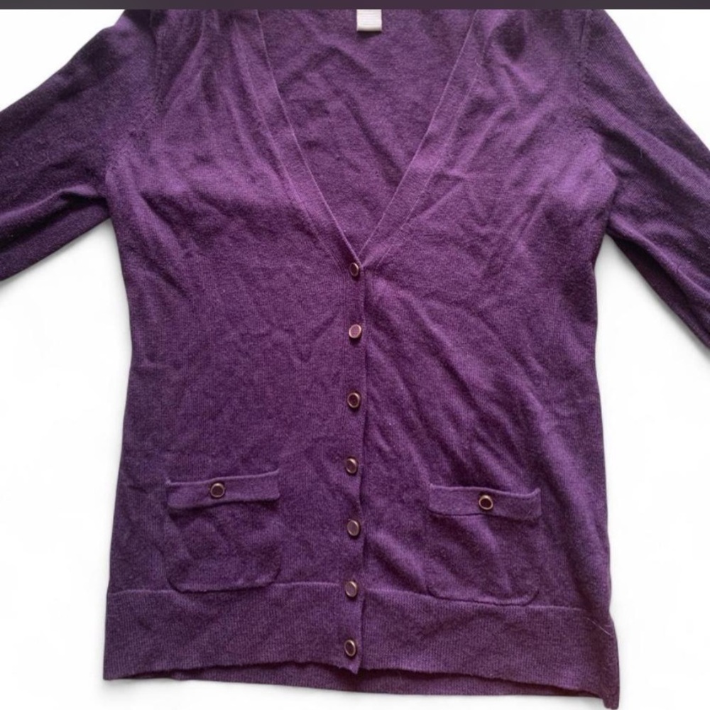 Banana Republic Deep Purple Women's Cardigan Sz small - Picture 2 of 6